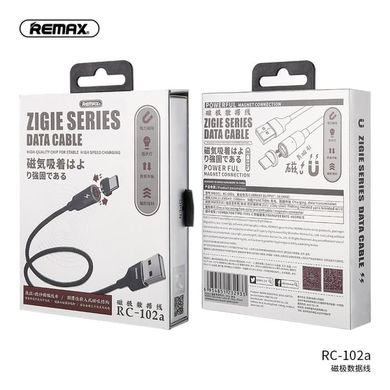 Кабель REMAX магнитный Type-C Zigie Series Magnet Connection RC-102a |1.2m, 3A| Black, Black
