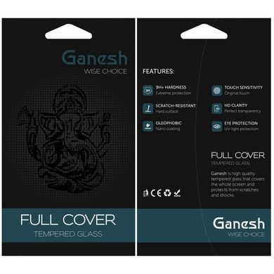 Захисне скло Ganesh (Full Cover) для Apple iPhone 13 Pro Max / 14 Plus Чорний