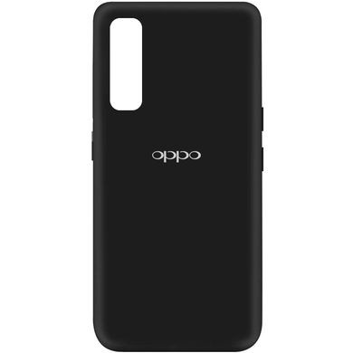 Чехол для Oppo Reno 3 Pro Silicone Full с закрытым низом и микрофиброй Черный / Black