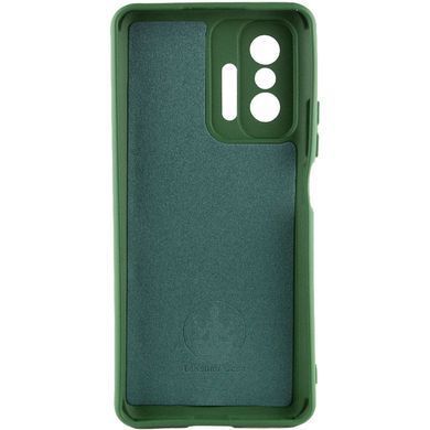Чехол для Xiaomi 11T / 11T Pro Silicone Full camera закрытый низ + защита камеры Зеленый / Dark green