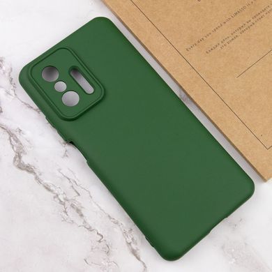 Чехол для Xiaomi 11T / 11T Pro Silicone Full camera закрытый низ + защита камеры Зеленый / Dark green