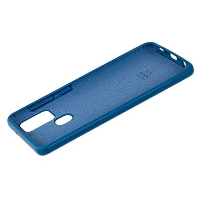 Чохол для Samsung Galaxy A21s (A217) Silicone Full синій з закритим низом і мікрофіброю