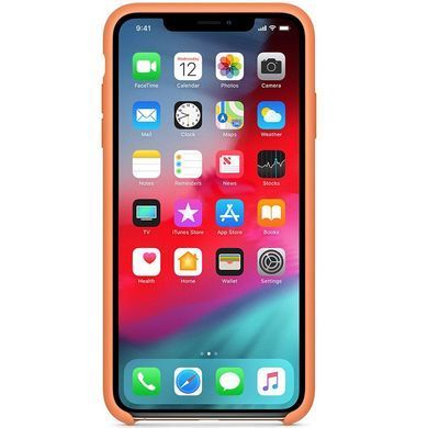 Чехол Silicone case orig 1:1 (AAA) для Apple iPhone X / Xs (Оранжевый / Papaya)