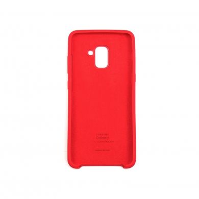 Чохол Silicone cover для Samsung A8 Plus з мікрофіброю червоний