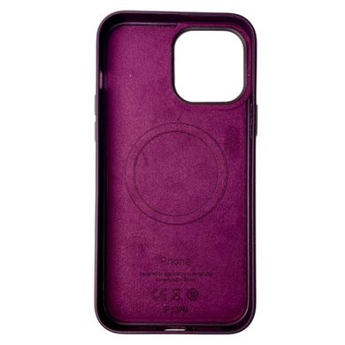 Кожаный чехол Leather Case (AAA) with MagSafe для Apple iPhone 14 Pro Max (6.7") Dark Cherry