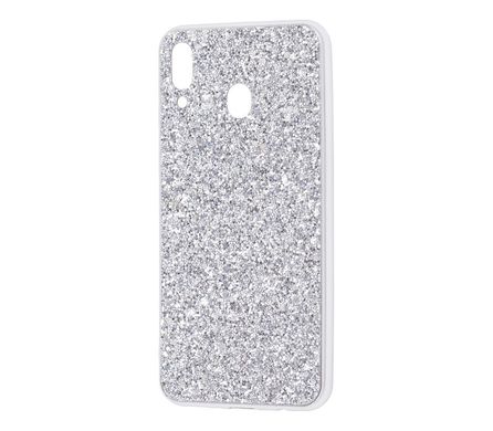 Чехол для Samsung Galaxy M20 (M205) Shining sparkles с блестками серебристый