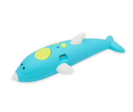 Дитяча 3D Ручка акумуляторна Дельфін K9903 + Пластик 8 кольорів