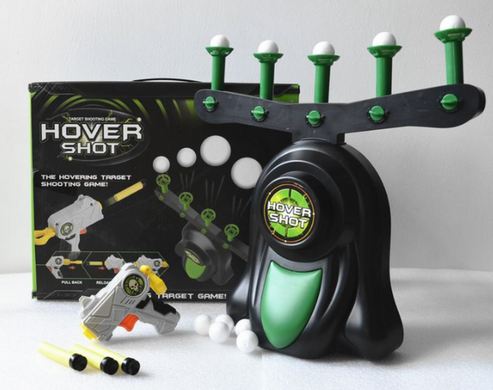 Воздушный тир, Детская игра пистолет с дротиками и летающие мишени Hover Shot, "Стрелялки" с бластером