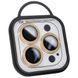 Защитное стекло Metal Sparkles на камеру (в упак.) для Apple iPhone 12 / 12 Pro (Золотой / Gold)