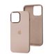Чехол для iPhone 13 Silicone Case Full (Metal Frame and Buttons) с металической рамкой и кнопками Pink Sand