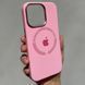 Чехол для iPhone 14 Silicone Case Full (Metal Frame and Buttons) with Magsafe с металлическими кнопками и рамкой Pink