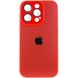 Чохол для iPhone 12 / 12 Pro Скляний матовий + скло на камеру з мікрофіброю TPU+Glass Sapphire Midnight Red