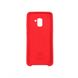 Чехол Silicone cover для Samsung A8 Plus с микрофиброй красный