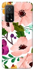 Чехол для Xiaomi Mi 10T PandaPrint Акварельные цветы для цветы