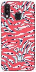 Чехол для Samsung Galaxy A40 (A405F) PandaPrint Red Zebra print паттерн
