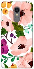 Чехол для Xiaomi Redmi 5 Plus PandaPrint Акварельные цветы цветы