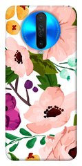 Чехол для Xiaomi Redmi K30 PandaPrint Акварельные цветы цветы