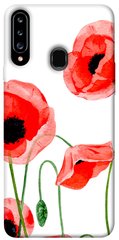 Чехол для Samsung Galaxy A20s PandaPrint Акварельные маки цветы