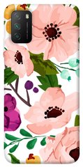 Чехол для Xiaomi Poco M3 PandaPrint Акварельные цветы цветы