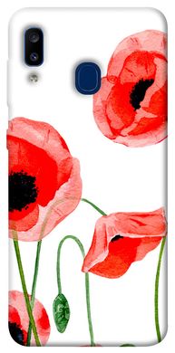 Чехол для Samsung Galaxy A20 / A30 PandaPrint Акварельные маки цветы