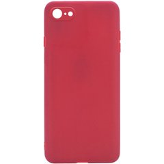 Силиконовый чехол Candy Full Camera для Apple iPhone 7 / 8 / SE (2020) Красный / Camellia