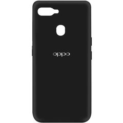 Чехол для Oppo A5s / Oppo A12 Silicone Full с закрытым низом и микрофиброй Черный / Black