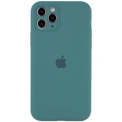 Чехол для Apple iPhone 12 Pro Silicone Full camera закрытый низ + защита камеры / Зеленый / Pine green