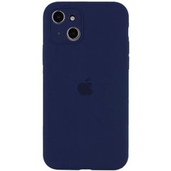 Чехол для Apple iPhone 13 Silicone Full camera закрытый низ + защита камеры / Синий / Deep navy