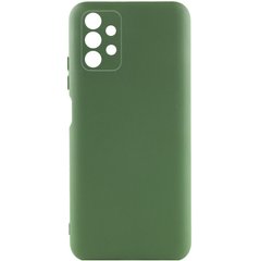 Чехол для Samsung Galaxy A32 4G Silicone Full camera закрытый низ + защита камеры Зеленый / Dark green