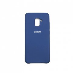 Чохол Silicone cover для Samsung A8 Plus з мікрофіброю синій