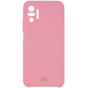 Чехол для Xiaomi Redmi Note 10 Pro Silicone Full camera (AAA) защита камеры Розовый / Light pink