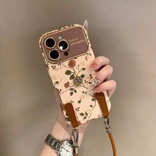 Шкіряний чохол з ремінцем для IPhone 13 Pro Leather Rose Case