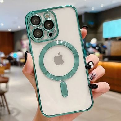 Чехол для iPhone 16 Pro Max Shining Case with Magsafe + стекло на камеру Mint