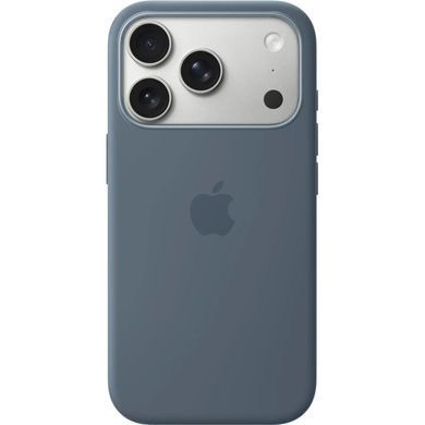 Чехол Silicone case Original 1:1 (AAA) with Magsafe для Apple iPhone 17 Pro Max (Серо-синий / Anchor Blue)