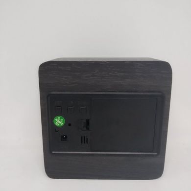 Настільні дерев'яні Годинники VST 872 Чорні (зелене підсвічування)