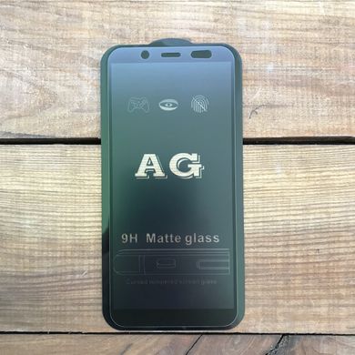 Матове 5D скло для Samsung Galaxy J6 Black Чорне - Повний клей, Черный