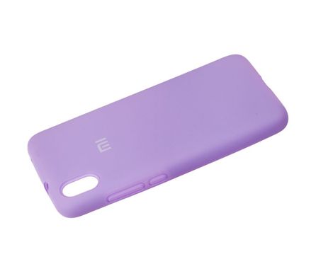 Чехол для Xiaomi Redmi 7A Silicone Full светло-фиолетовый с закрытым низом и микрофиброй
