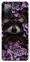 Чехол для Samsung Galaxy S20 FE PandaPrint Енот в цветах цветы