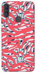 Чехол для Samsung Galaxy A11 PandaPrint Red Zebra print паттерн