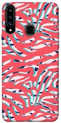 Чехол для Samsung Galaxy A20s PandaPrint Red Zebra print паттерн
