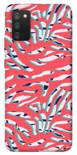 Чехол для Samsung Galaxy A02s PandaPrint Red Zebra print паттерн