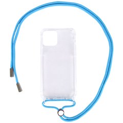 Чохол TPU Crossbody Transparent для Apple iPhone 12 Pro / 12 (6.1 "") Блакитний