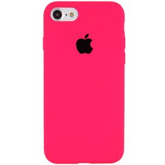 Чохол silicone case for iPhone 7/8 з мікрофіброю і закритим низом Рожевий / Barbie pink