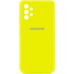 Чехол для Samsung Galaxy A32 4G Silicone Full camera закрытый низ + защита камеры Желтый / Flash
