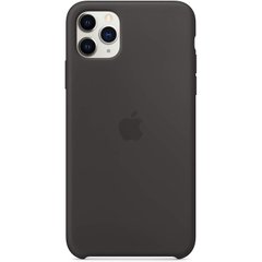 Чохол Silicone case Original 1:1 (AAA) для Apple iPhone 11 Pro Max (6.5") (Чорний / Black) Найкраща якість!!