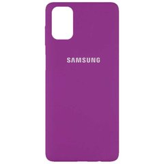 Чохол для Samsung Galaxy M51 Silicone Full Фіолетовий / Grape з закритим низом і мікрофіброю