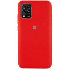 Чехол для Xiaomi Mi 10 Lite Silicone Full Красный / Red с закрытым низом и микрофиброй