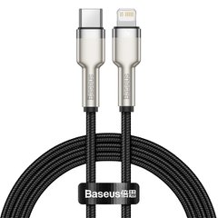 Кабель BASEUS Type-C to Lightning Cafule Series Metal Data Cable |1M, 20W, PD| (CATLJK-A05) Black, Black