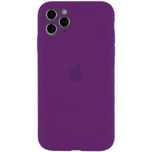 Чохол для Apple iPhone 12 Pro Max (6.7") Silicone Full camera закритий низ + захист камери (Фіолетовий / Grape)