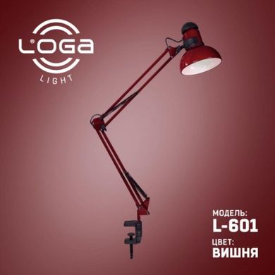 Лампа настільна з струбциною LOGA light L-601 Вишнева